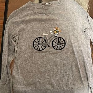 Loft neck sweater with bicycle